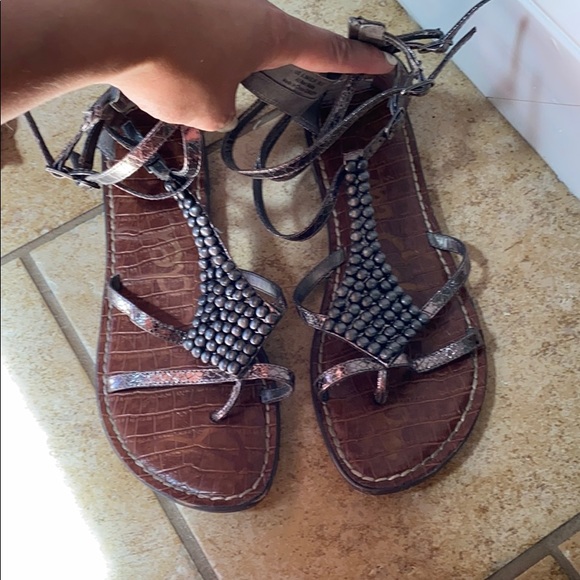 grey gladiator sandals